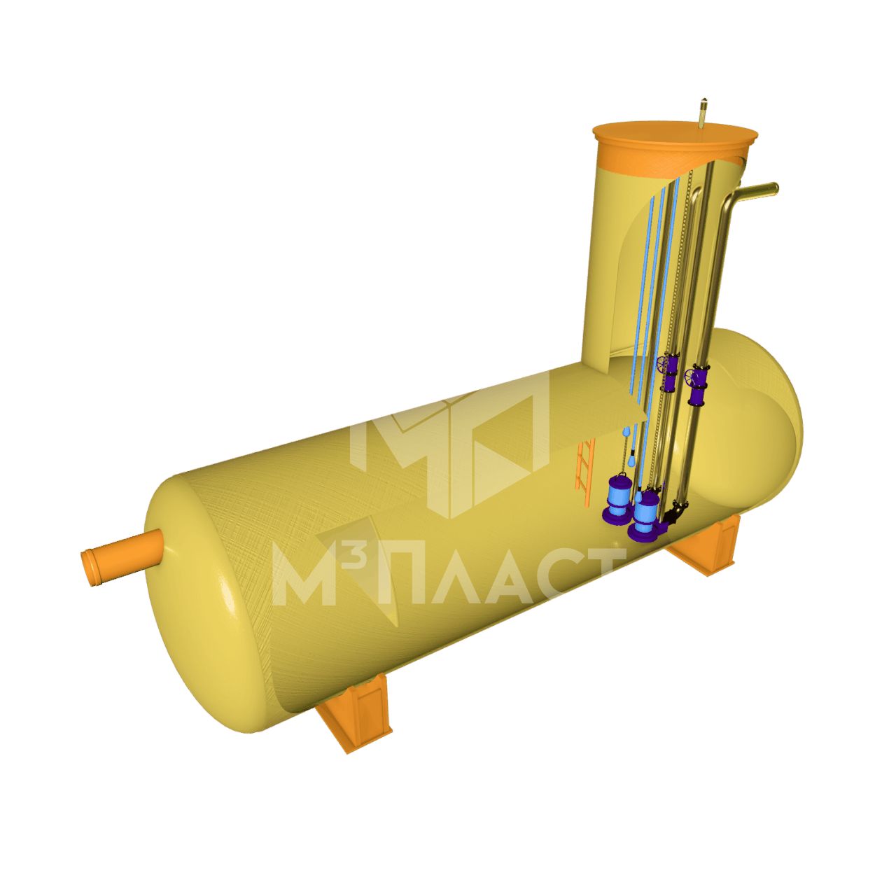 Канализационная насосная станция М3Пласт КНС Г-1800/4000 горизонтальная